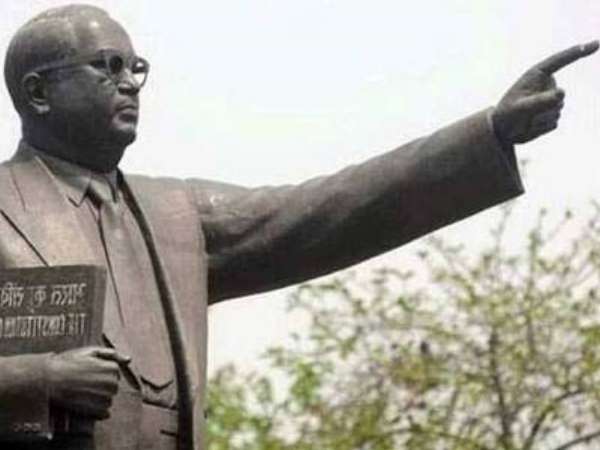 Statue of Ambedkar smeared with black colour in Bihar Statue of Ambedkar smeared with black colour in Bihar