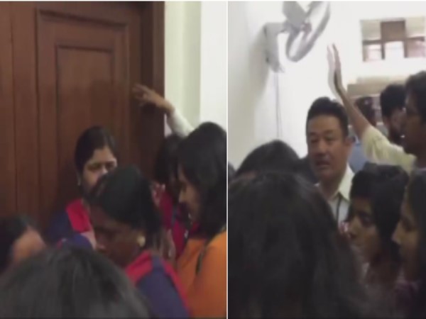 Jawaharlal Nehru University Students protest sexual harassment professor Jawaharlal Nehru University Students protest sexual harassment professor