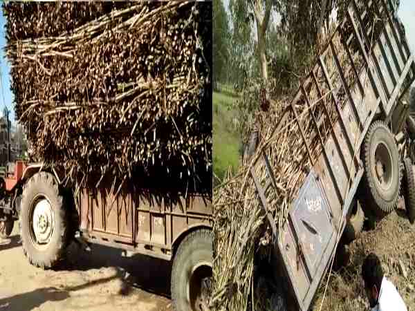 shahjahanpur overloaded tractor trolly dropped shahjahanpur overloaded tractor trolly dropped