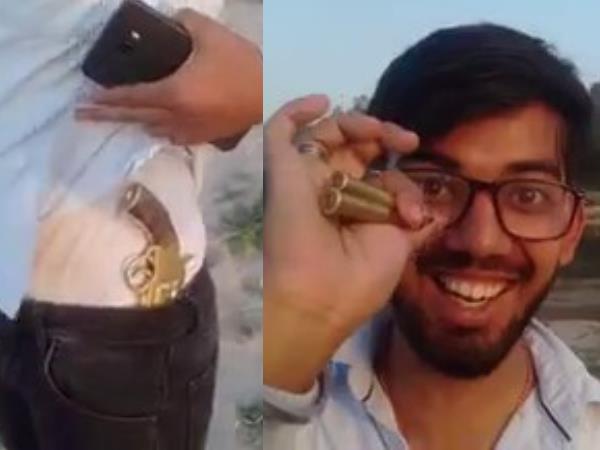 Video of illegal sand mining by showing pistol in Moradabad Video of illegal sand mining by showing pistol in Moradabad