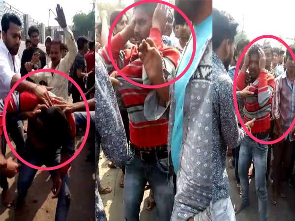 shahjahanpur two men caught and beaten badly after scatching chain shahjahanpur two men caught and beaten badly after scatching chain