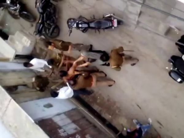 Mother son beaten by UP Police in Mathura Mother son beaten by UP Police in Mathura