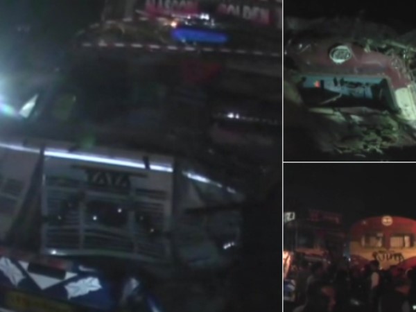 UttarPradesh Hapur Collision between a train & a truck UttarPradesh Hapur Collision between a train & a truck