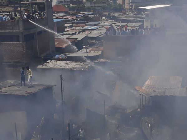 pune The fierce fire that took place in Ambedkar Nagar pune The fierce fire that took place in Ambedkar Nagar