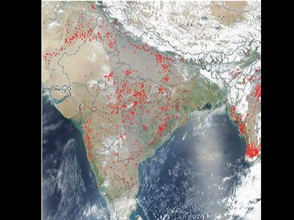 Nasa Images for parts of India dotted with fires Nasa Images for parts of India dotted with fires