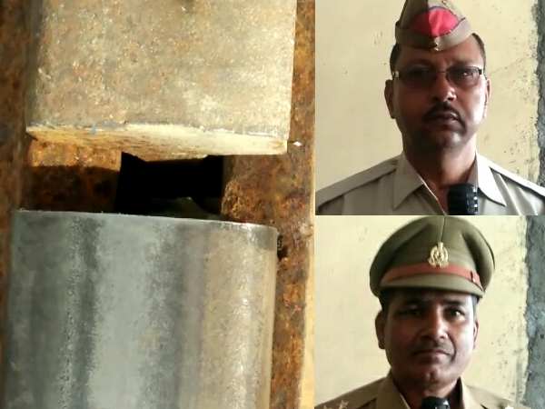 Train stopped by police man before broken track in Unnao Train stopped by police man before broken track in Unnao