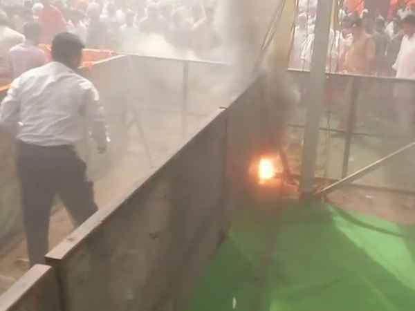 fire broke in bjp president amit shah rally fire broke in bjp president amit shah rally