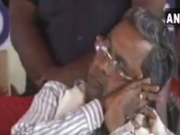 during a rally in Kalaburagi during a rally in Kalaburagi