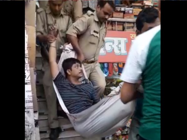 allahabad man came to kill a shopkeeper injured badly as bomb blast in its pant pocket allahabad man came to kill a shopkeeper injured badly as bomb blast in its pant pocket