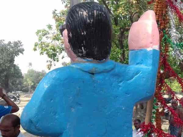 Ambedkar statue broken by miscreants in Allahabad Ambedkar statue broken by miscreants in Allahabad