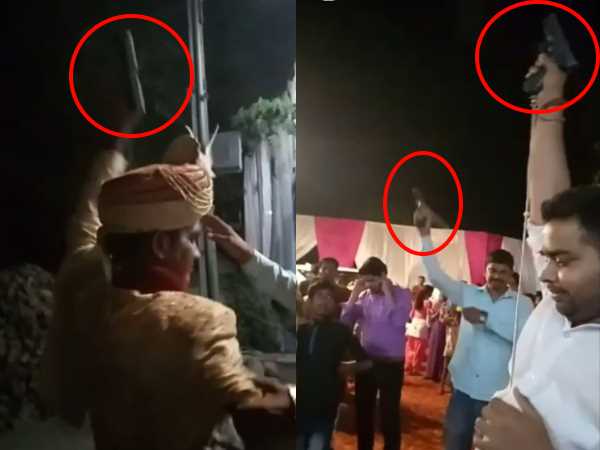 harsh firing by police cops during constable wedding in Amethi harsh firing by police cops during constable wedding in Amethi