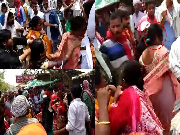 Buxar mother with her daughter beaten a lady who stolen her gold chain Buxar mother with her daughter beaten a lady who stolen her gold chain