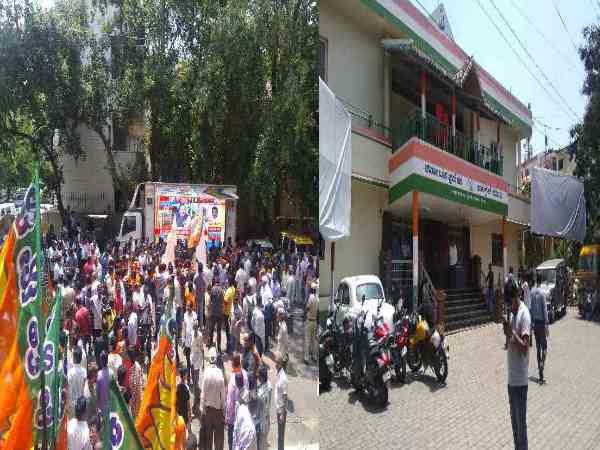 कर्नाटक: बीजेपी में जश्न, कांग्रेस में पसरा सन्नाटा, देखिए तस्वीरें कर्नाटक: बीजेपी में जश्न, कांग्रेस में पसरा सन्नाटा, देखिए तस्वीरें