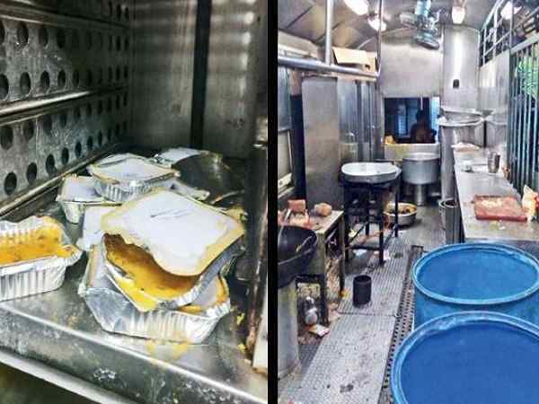 pantry car food found near toilets in several premium trains pantry car food found near toilets in several premium trains