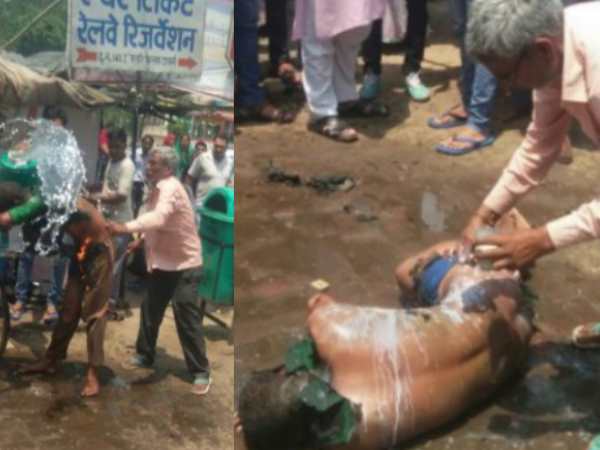 A youth tried to immolate himself on highway of Meerut A youth tried to immolate himself on highway of Meerut