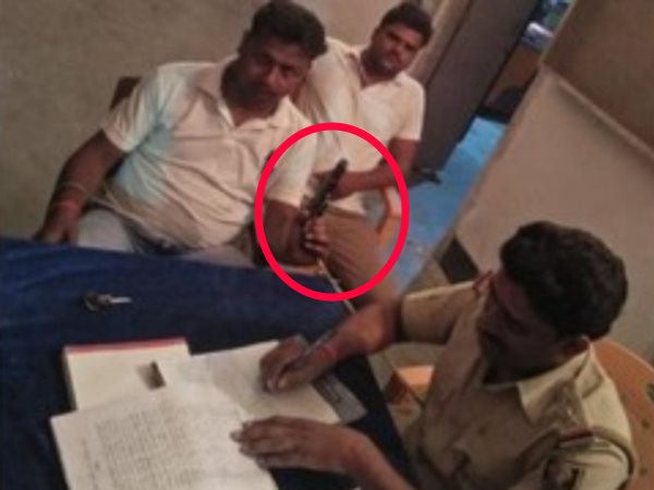 bihar police carelessness jdu student leader uses his pistol to show off bihar police carelessness jdu student leader uses his pistol to show off