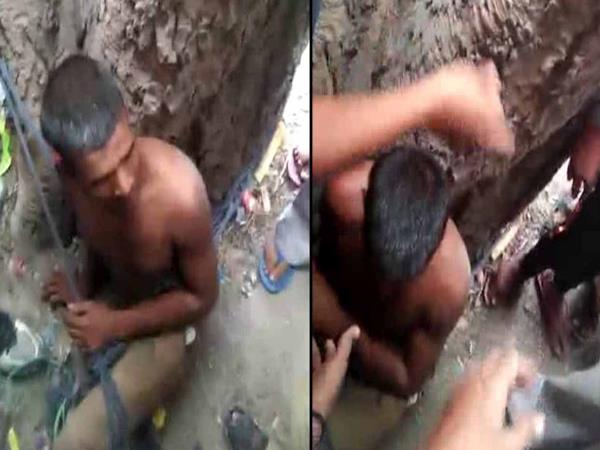 Agra man beaten tying in tree after breaking statute of god Agra man beaten tying in tree after breaking statute of god