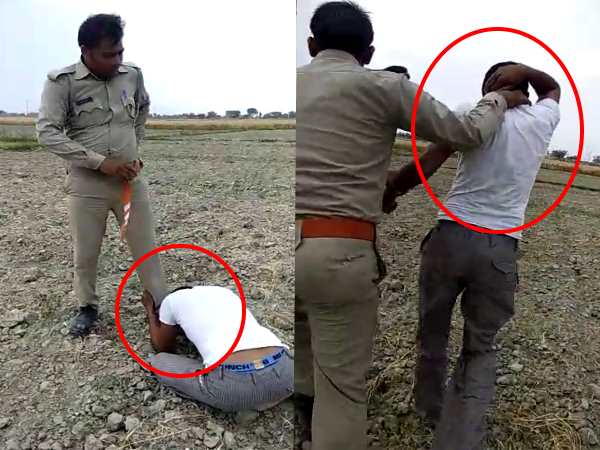 up police cruel face shown in mainpuri as he beaten a farmer very badly up police cruel face shown in mainpuri as he beaten a farmer very badly