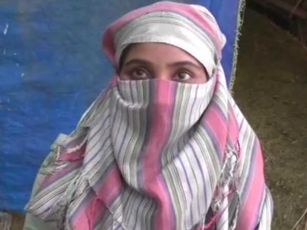 A woman, who sat on dharna alleging that son of a BJP MLA A woman, who sat on dharna alleging that son of a BJP MLA