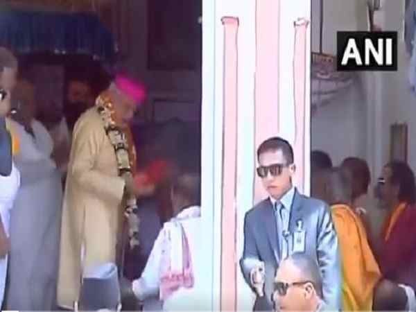 PM Modi played musical instrument during his visit to Janki temple, nepal PM Modi played musical instrument during his visit to Janki temple, nepal