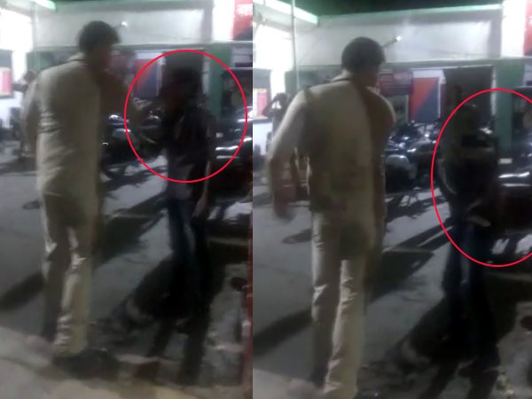 Lucknow drunken policeman beaten a man video goes viral Lucknow drunken policeman beaten a man video goes viral