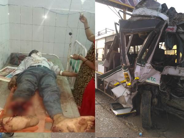 hapur road accident driver and conductor died hapur road accident driver and conductor died