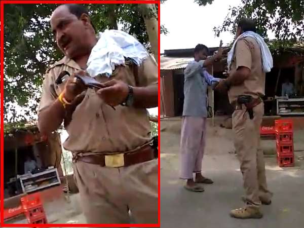 hardoi up police drunk inspector seen abusing public during duty hour hardoi up police drunk inspector seen abusing public during duty hour