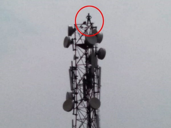 man climbed into tower people says shaktiman shaktiman man climbed into tower people says shaktiman shaktiman