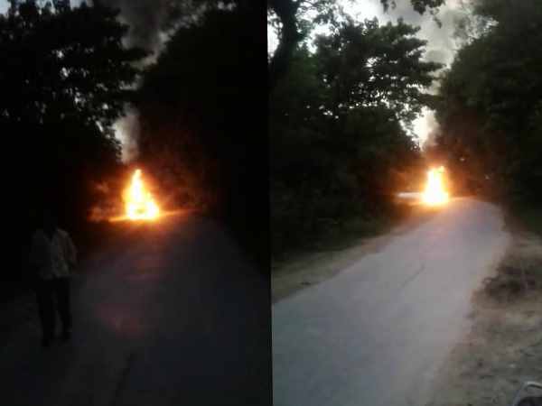 Youth dies due to fire in car in bareilly Youth dies due to fire in car in bareilly