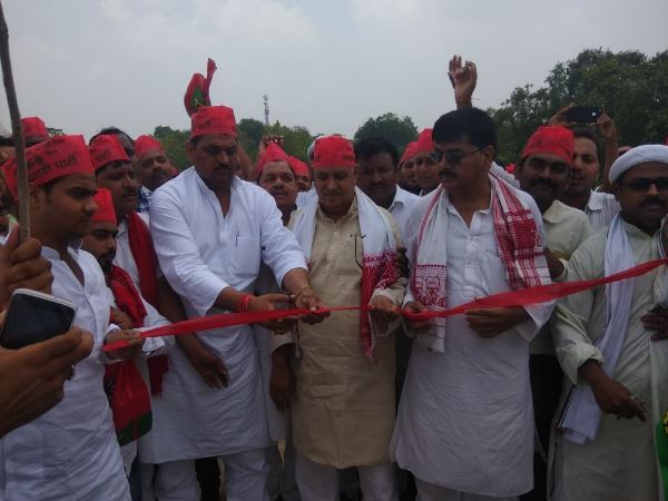 mirzapur sapa members inagurates chunaar pull in before Pm modi mirzapur sapa members inagurates chunaar pull in before Pm modi