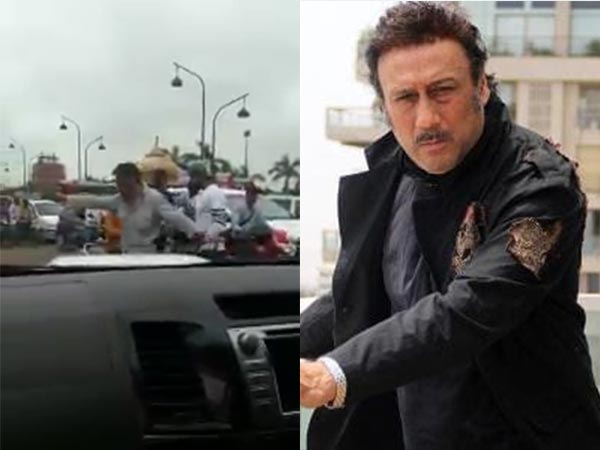 jackie shroff open traffic jam in lucknow, video viral jackie shroff open traffic jam in lucknow, video viral