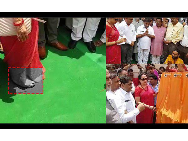 hema malini wearing sandals during puja in mathura hema malini wearing sandals during puja in mathura