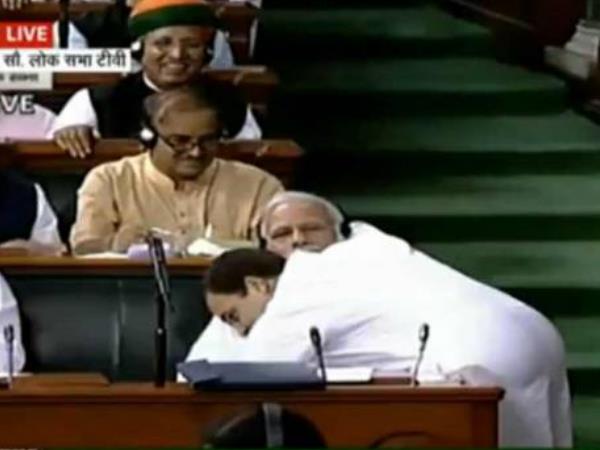No Confidence Motion rahul gandhi hugs Narendra Modi in loksabha No Confidence Motion rahul gandhi hugs Narendra Modi in loksabha