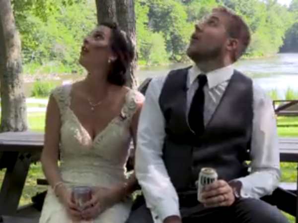 Tree Branch Falling Newlyweds During Wedding Video Shoot Tree Branch Falling Newlyweds During Wedding Video Shoot