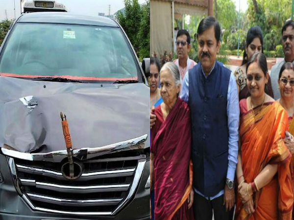 BJP MP GVL Narasimha Raos car hits two women in Andhra, one dead BJP MP GVL Narasimha Raos car hits two women in Andhra, one dead
