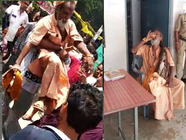 kannauj baba molested a girl caught and beaten by people kannauj baba molested a girl caught and beaten by people