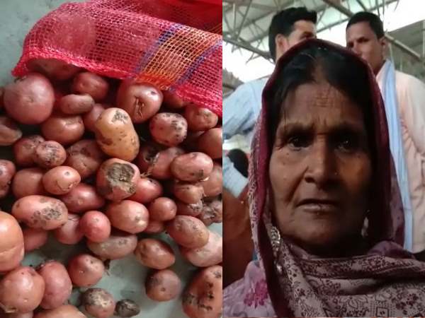 cm yogi distributes rotten food to flood survivor of barabanki cm yogi distributes rotten food to flood survivor of barabanki