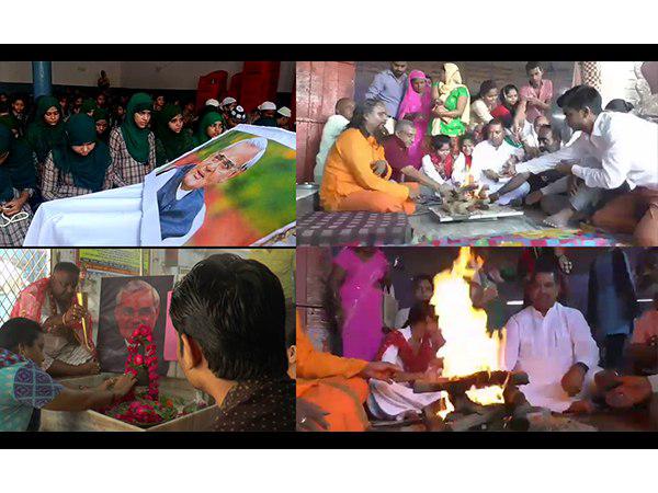 Prayers underway for Atal Bihari Vaajpayee in up Prayers underway for Atal Bihari Vaajpayee in up