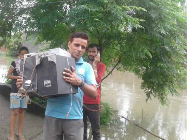 Flood situation in Saharanpur of heavy rains Flood situation in Saharanpur of heavy rains