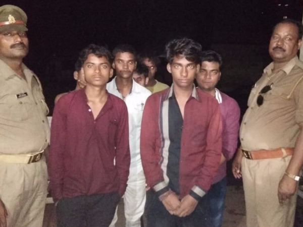 Police rescue two teenage from water fall in varanasi Police rescue two teenage from water fall in varanasi