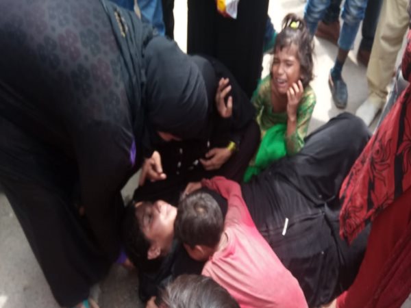 sultanpur woman faint in front of sp office sultanpur woman faint in front of sp office