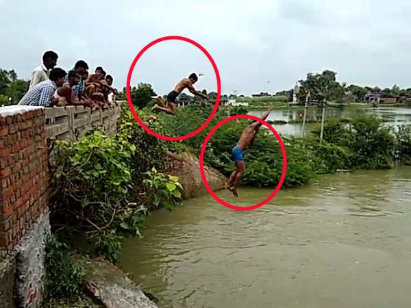 watch the video of kanpur boys who stunts from 100 meter height to rind river watch the video of kanpur boys who stunts from 100 meter height to rind river