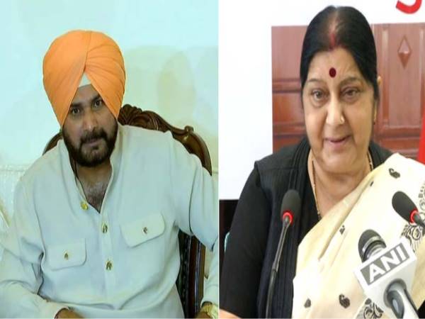Navjot Singh Sidhu meets EAM Sushma Swaraj to discuss Kartarpur corridor Navjot Singh Sidhu meets EAM Sushma Swaraj to discuss Kartarpur corridor