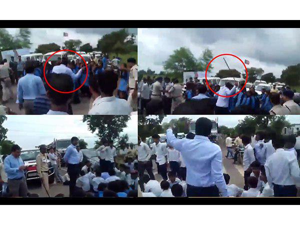 SDM beat school girls in baloda bazar SDM beat school girls in baloda bazar