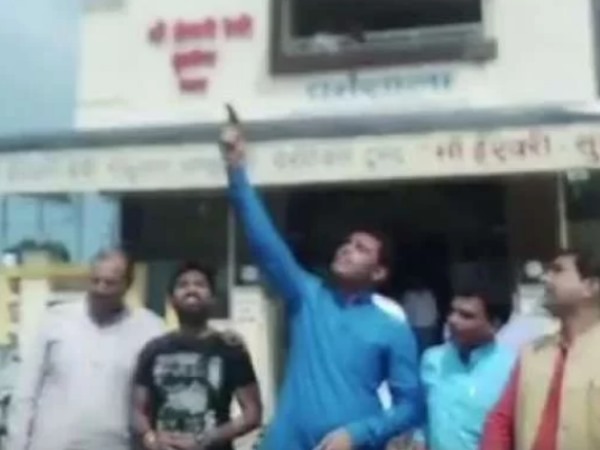 BJP leader Rahul Rajput opne fires during his birthday celebrations in Bhopal BJP leader Rahul Rajput opne fires during his birthday celebrations in Bhopal