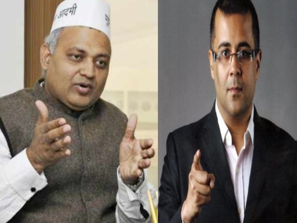 Somnath Bharti and Chetan Bhagat Face to face over BJP and IIT alumni awards Somnath Bharti and Chetan Bhagat Face to face over BJP and IIT alumni awards