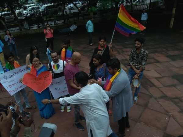 after the verdict of supreme court on article 377 LGBT people celebrated in lucknow after the verdict of supreme court on article 377 LGBT people celebrated in lucknow
