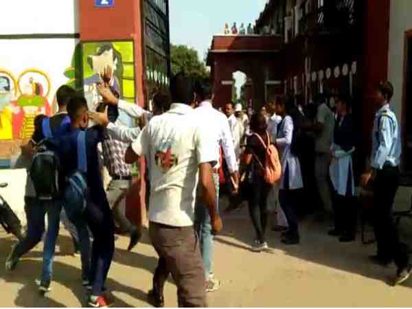 bhim rao ambedkar college students did ruskus in the campus bhim rao ambedkar college students did ruskus in the campus