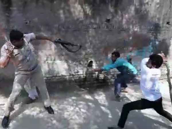 villagers did stone pelting on police who stopped the construction of religious site villagers did stone pelting on police who stopped the construction of religious site
