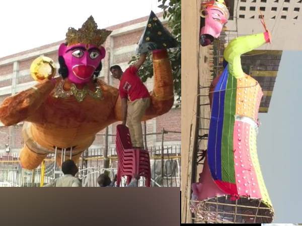 kanpur 90 feet ravan will install along with 25 feet hanuman kanpur 90 feet ravan will install along with 25 feet hanuman